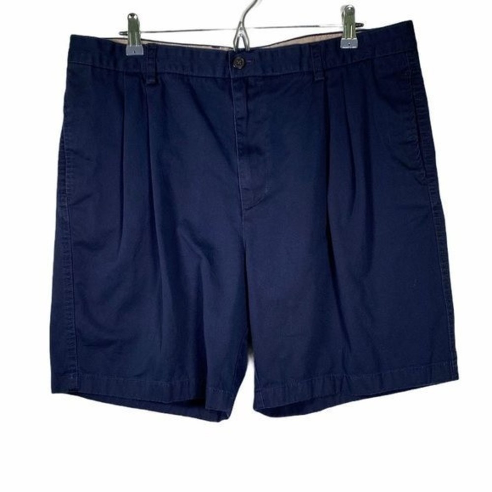Chaps Navy Blue Classic Pleaded Front Chino Golf Shorts 40